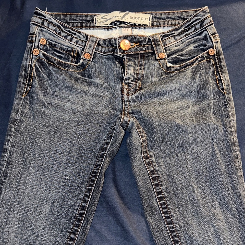 Seven7 Women's Dark Blue Boot Cut Jeans